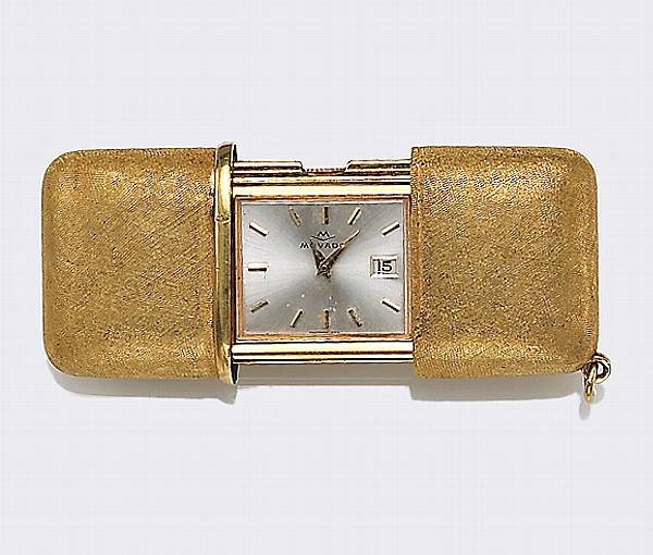 Appraisal: An eighteen karat gold purse watch Hermetto Movado