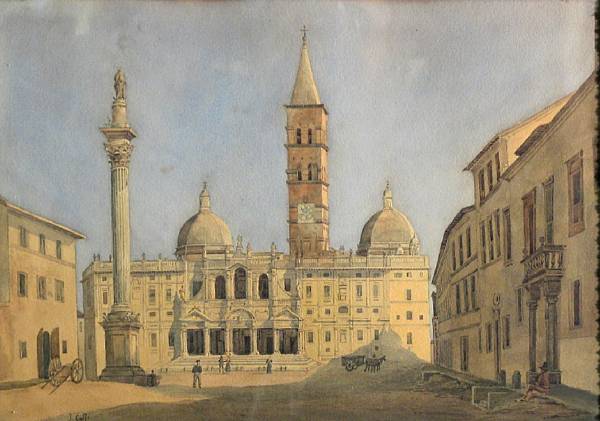 Appraisal: Manner of Ippolito Caffi A view of Santa Maria Maggiore