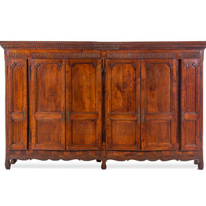 Appraisal: A French Provincial Walnut Biblioth que th Century and Later