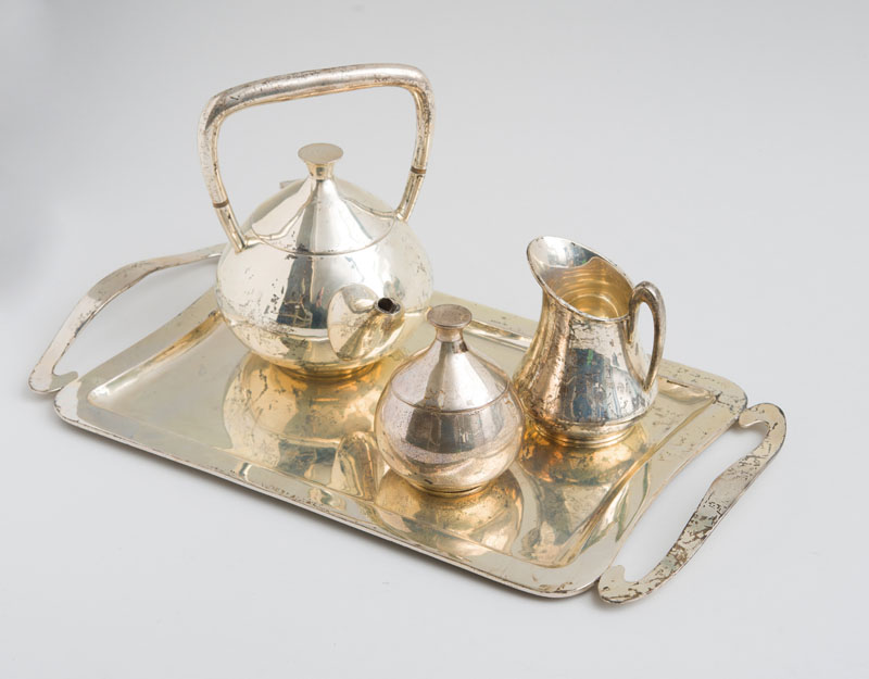 Appraisal: MEXICAN STERLING COFFEE SET Impressed 'Leeves Sterling Mexico ' x