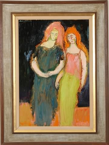 Appraisal: Two Redheads oil on masonite x SUL ' titled verso