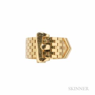 Appraisal: Retro kt Gold Buckle Ring dwt total lg in Estimate