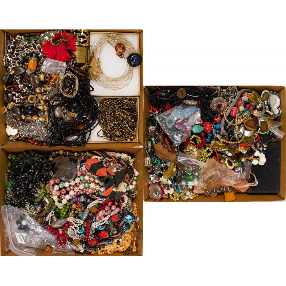 Appraisal: SIGNED AND COSTUME JEWELRY ASSORTMENTApproximately pounds of necklaces earrings bracelets