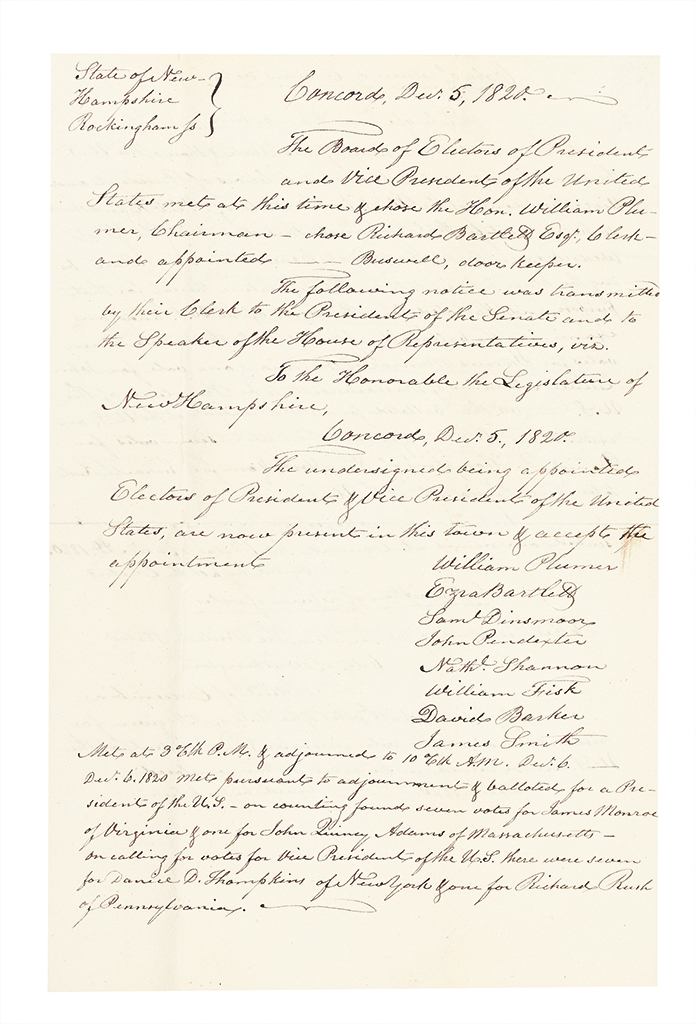 Appraisal: NEW HAMPSHIRE Archive of Ezra Bartlett's correspondence and other papers