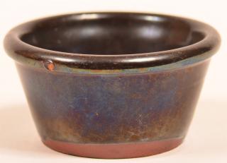 Appraisal: Manganese Glazed Redware Miniature Bowl th Century Manganese Glazed Redware