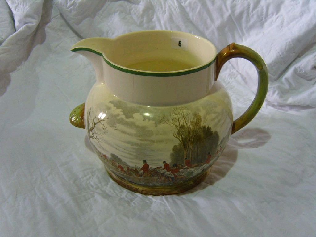 Appraisal: A large Copeland Spode ewer with printed and infilled hunting