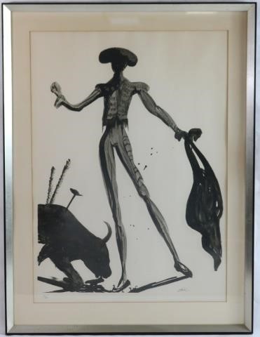 Appraisal: SALVADOR DALI SIGNED LITHOGRAPH BULLFIGHTER TASERO SIGNED LOWER RIGHT SIGHT