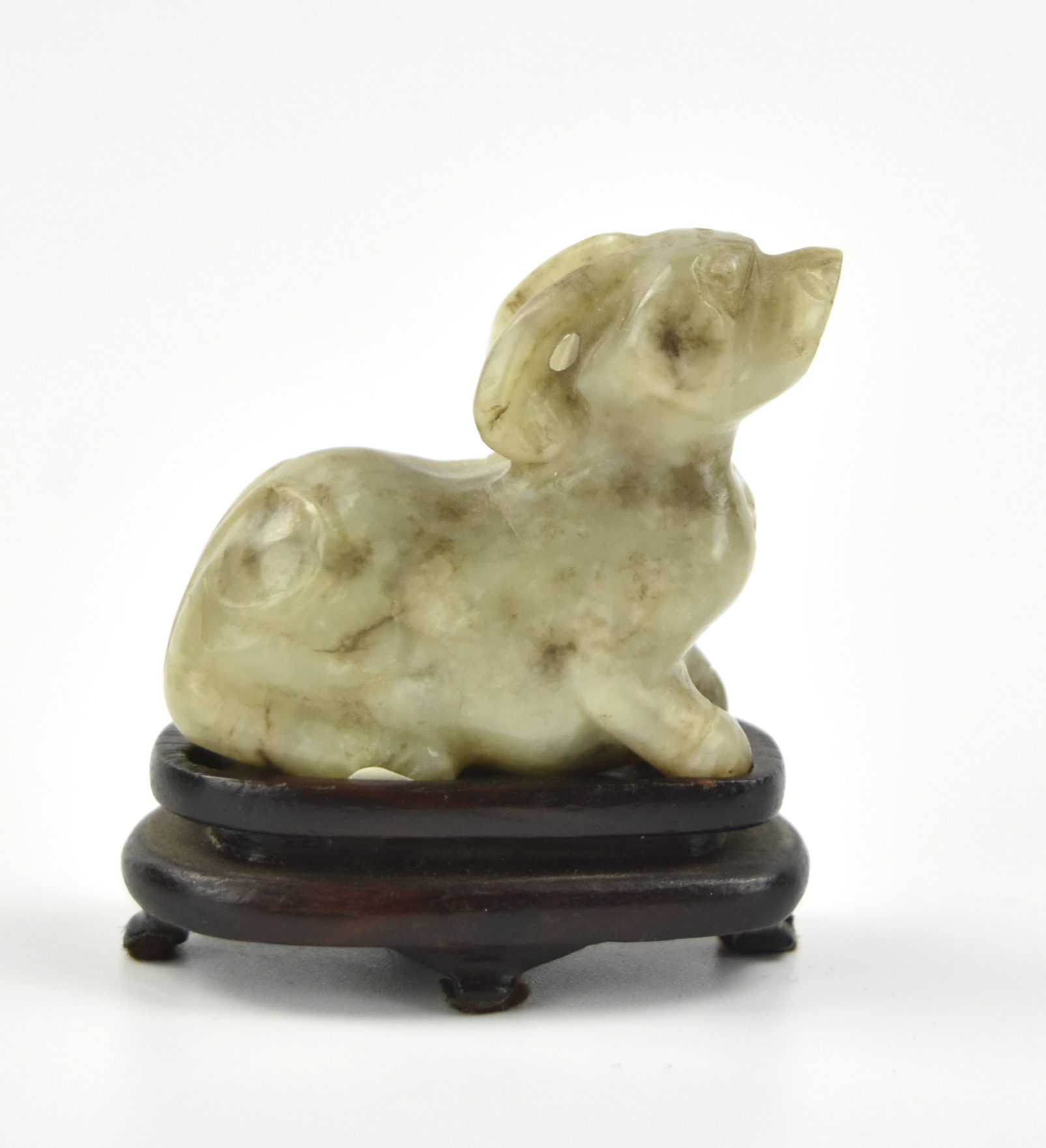 Appraisal: Chinese Late Qing Dynasty a jade animal with two horns