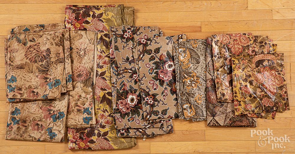 Appraisal: Miscellaneous fabric Miscellaneous fabric to include chintz pieces printed tablecloths