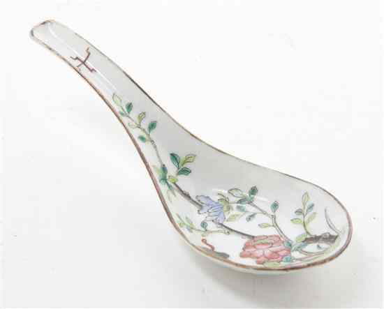 Appraisal: A Rose Medallion Spoon having enameled decoration throughout Height inches