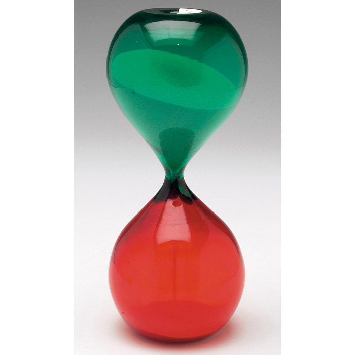 Appraisal: Venini egg timer composed of two ovoid forms one green