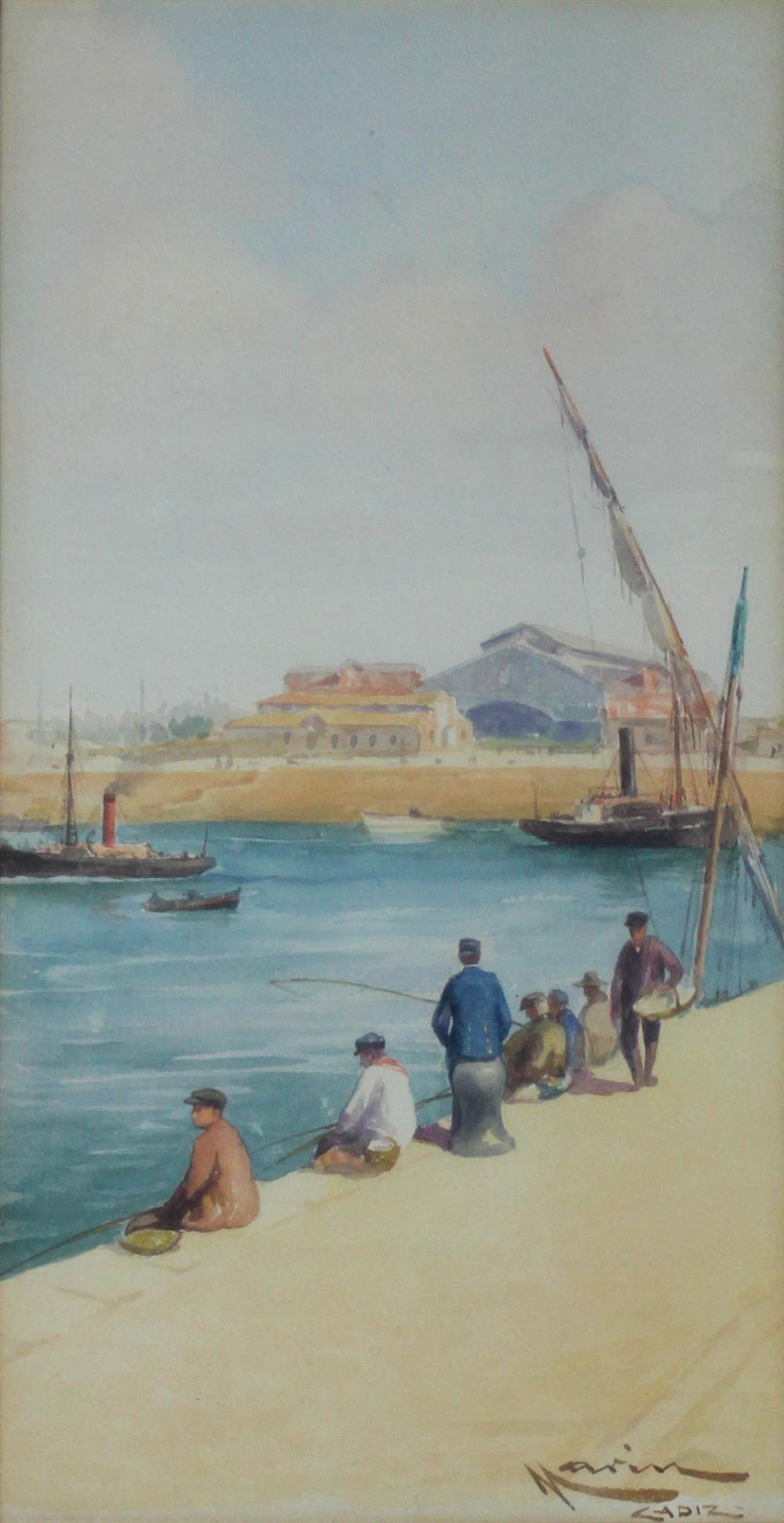 Appraisal: ISIDORO MARIN GARCES SPANISH - CADIZ Watercolor on paper x