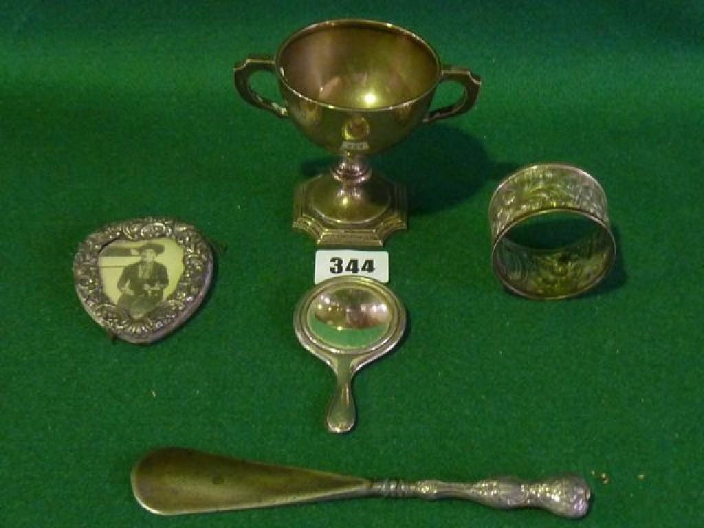 Appraisal: A two handled silver trophy hallmarks possibly for Elkington Co