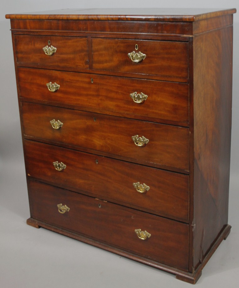 Appraisal: A thC mahogany chest of two short and four long