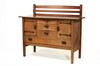 Appraisal: SIDEBOARD - Gustav Stickley Arts Crafts oak sideboard Plate rack