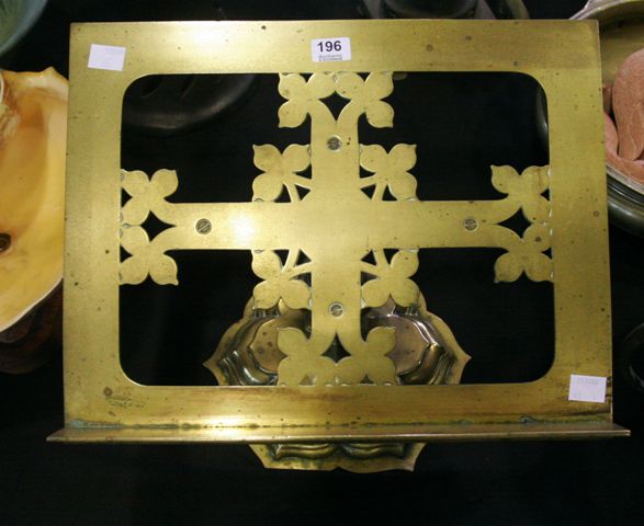 Appraisal: A late Victorian brass table lecturn of Gothic design by