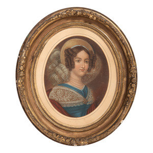 Appraisal: English School th Century Portrait of a Young Lady in