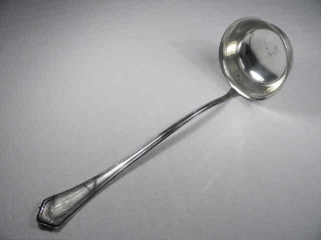 Appraisal: German silver punch ladle Unknown maker with a deep bowl