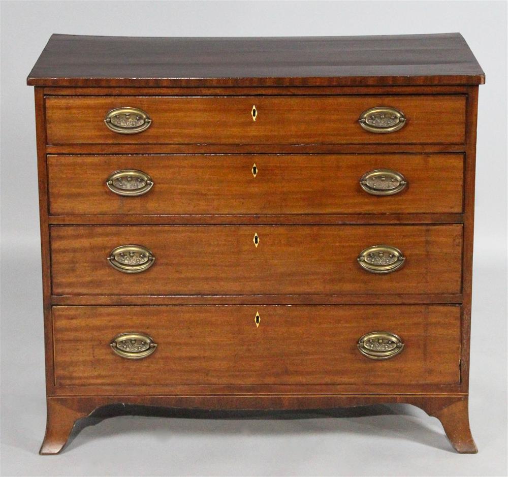 Appraisal: GEORGIAN INLAID MAHOGANY CHEST OF DRAWERS in the neoclassical manner