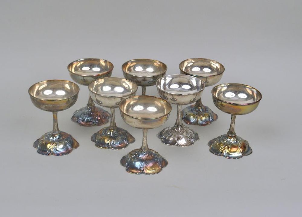 Appraisal: Set Eight Sterling Silver Champagnes by Mauser Manufacturing Co with