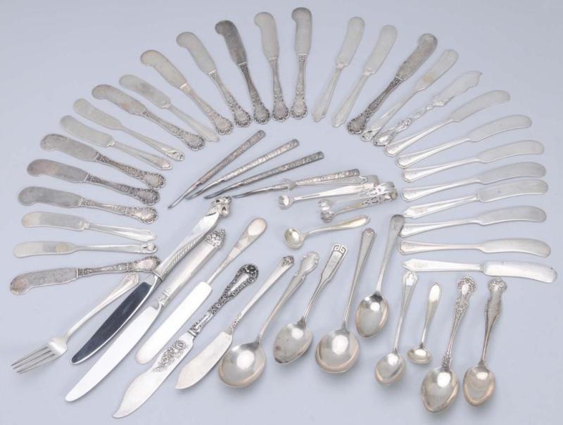 Appraisal: Lot of American Silver Butter Knives Others Description Silver weighs