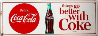 Appraisal: A Vintage Metal Coca-Cola Advertising Sign x inches Estimate -