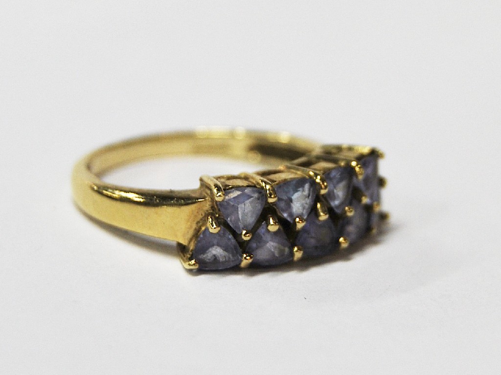 Appraisal: ct gold two-row dress ring set with tanzanites