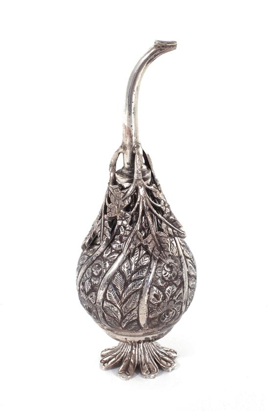 Appraisal: Judaica Continental pomegranate silverplate spice box probably Eastern European th