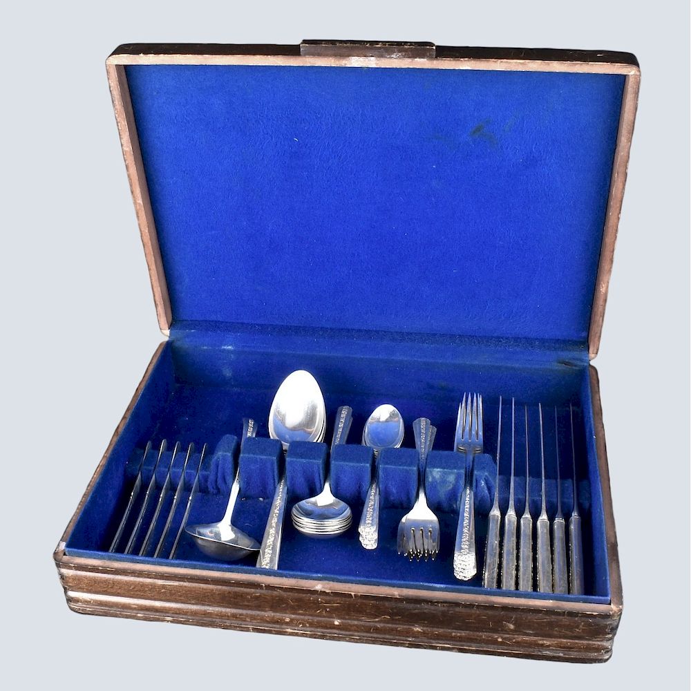 Appraisal: Towle Rambler Rose Sterling Flatware Forty Piece Towle Rambler Rose