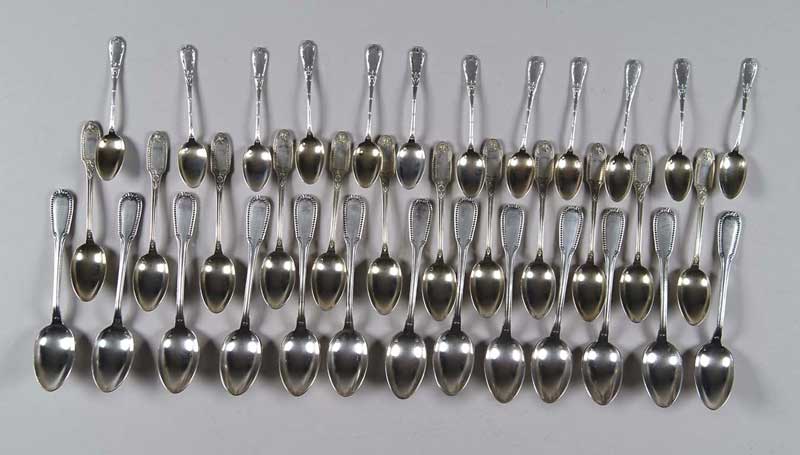 Appraisal: THIRTY-NINE PIECES OF FRENCH STERLING FLATWARE Lot includes Set of