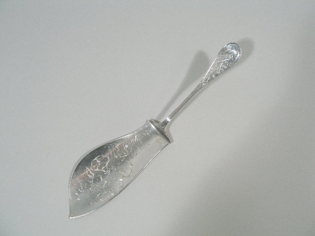 Appraisal: Tiffany Co Sterling Silver Fish Serving Knife Japanese pattern attractive