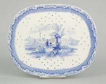 Appraisal: A Staffordshire Blue and White Mazarine Blue and white transfer