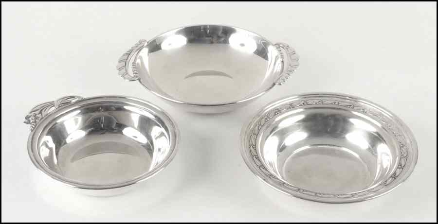 Appraisal: THREE RANDAHL STERLING SILVER DISHES ozt Largest Diameter '' Condition