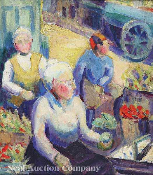 Appraisal: Jean Nevitt Flanigen American Georgia - Farmer's Market oil on