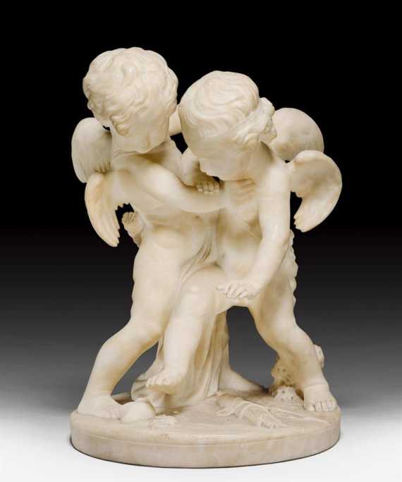 Appraisal: MARBLE GROUP LE COEUR BRISE late Louis XVI inscribed CANOVA