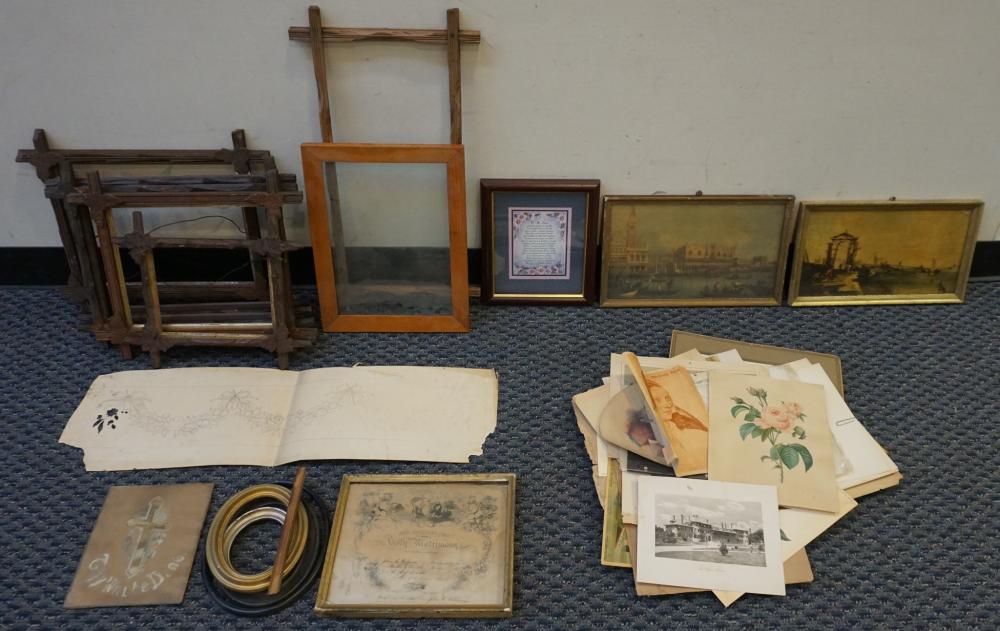 Appraisal: GROUP OF RUSTIC WOOD FRAMES AND GROUP OF FRAMED AND