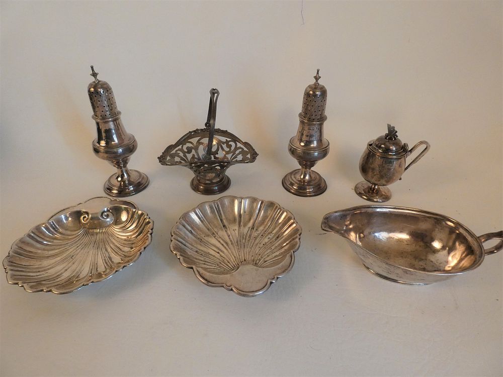 Appraisal: ASSORTED LOT STERLING SILVER ITEMS Includes pair antique London in