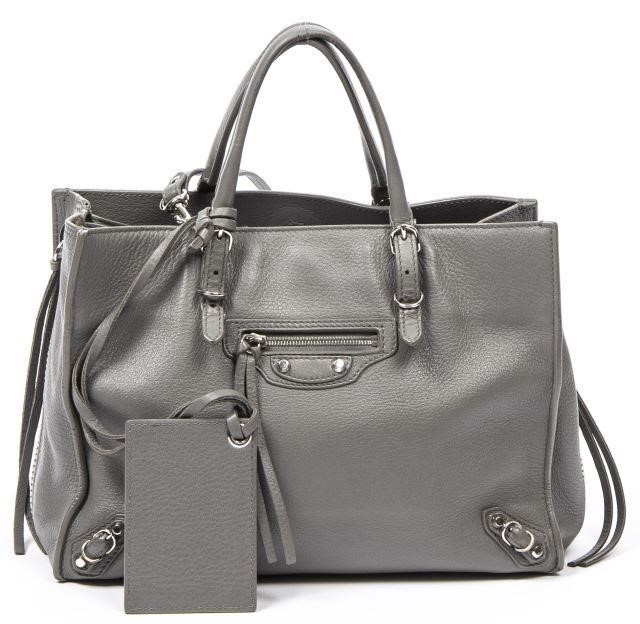 Appraisal: Balenciaga Papier A crossbody bag in grey calfskin leather silver-tone