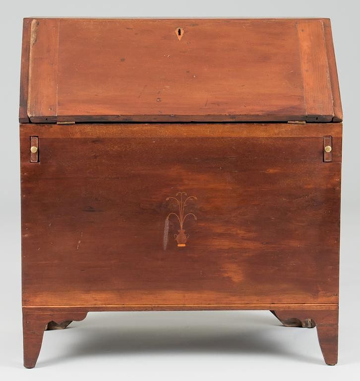 Appraisal: Southern Inlaid Sugar Desk Southern Sugar Chest in the form