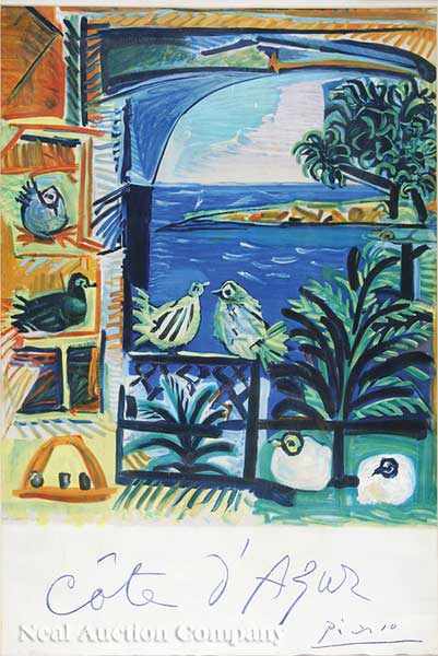 Appraisal: Pablo Picasso Spanish - Cote d'Azur color lithograph signed in