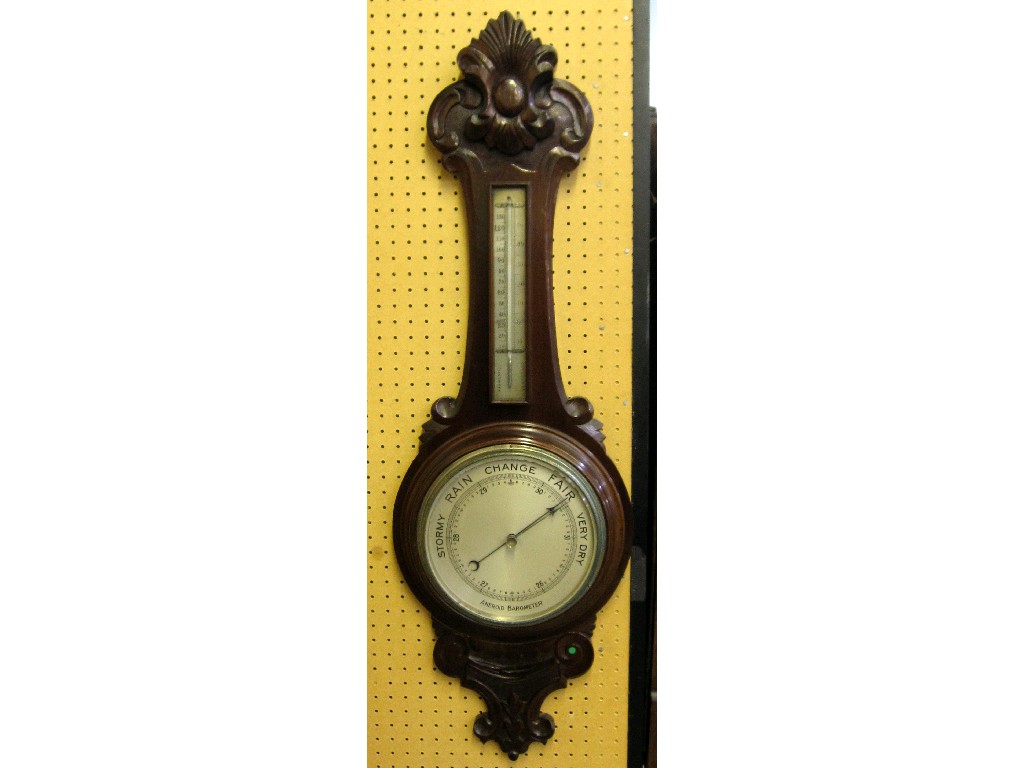 Appraisal: Carved oak banjo barometer