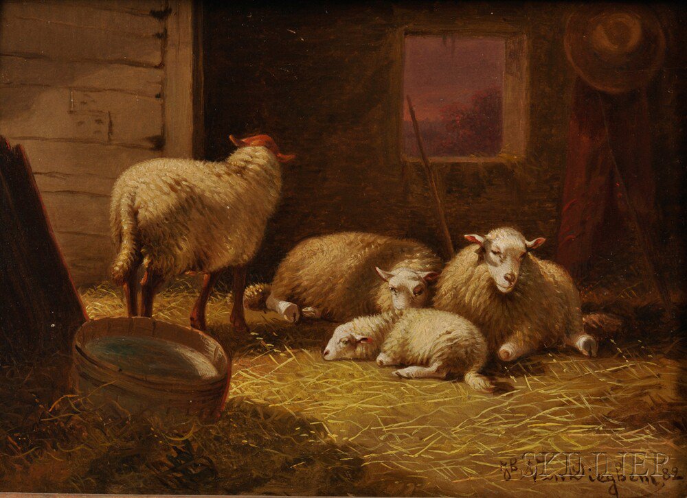 Appraisal: Jacob van Dieghem Dutch th Century Two Oil Paintings Sheep