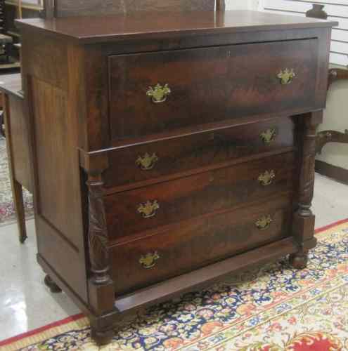 Appraisal: EMPIRE MAHOGANY BUREAU DESK American mid- th century featuring one