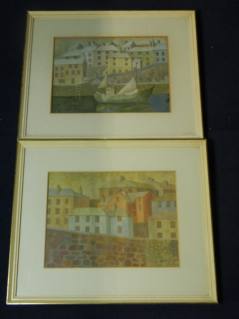 Appraisal: English School mid thC Views of a fishing village pair