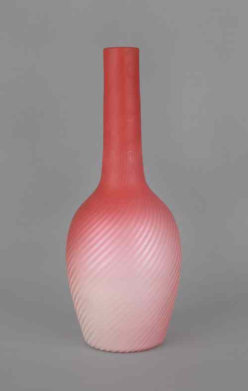 Appraisal: Satin glass swirl vase h Provenance the Collection of Charlene