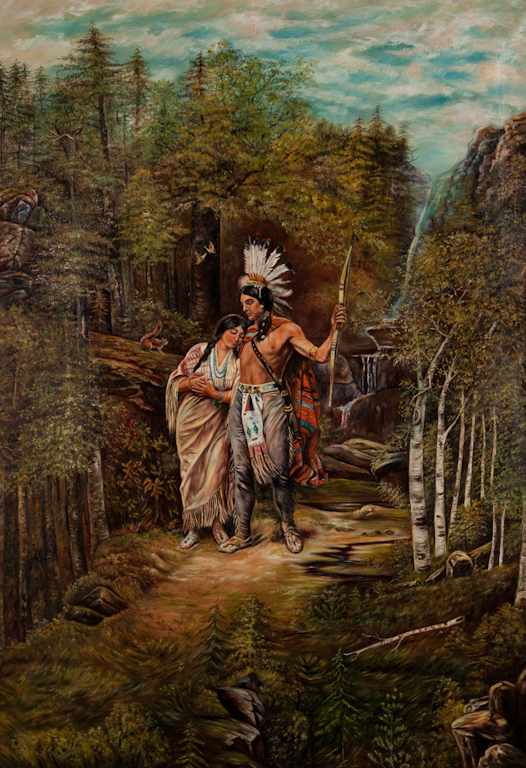 Appraisal: Jenny Briggs American th century Native American Couple in Landscape