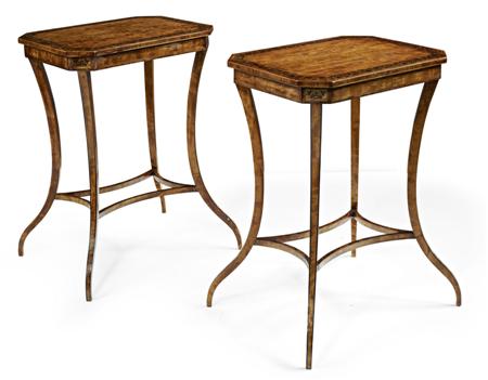 Appraisal: PAIR OF SATINWOOD AND INLAID OCCASIONAL TABLES REGENCY STYLE the