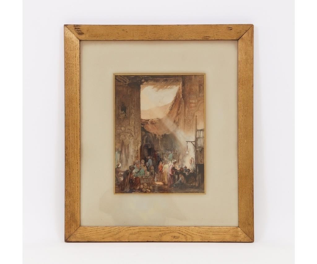 Appraisal: Charles Pierron French framed and matted watercolor gouche of middle