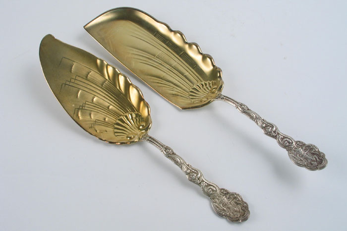 Appraisal: TWO GORHAM VERSAILLES STERLING SILVER SERVING PIECES with parcel gilt