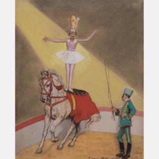 Appraisal: Salomon Van Abbe - Circus Watercolor gouache and ink on